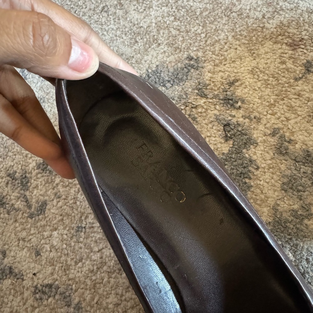 Franco Sarto Dark Brown Square-Toe Loafers - Picture 3 of 8